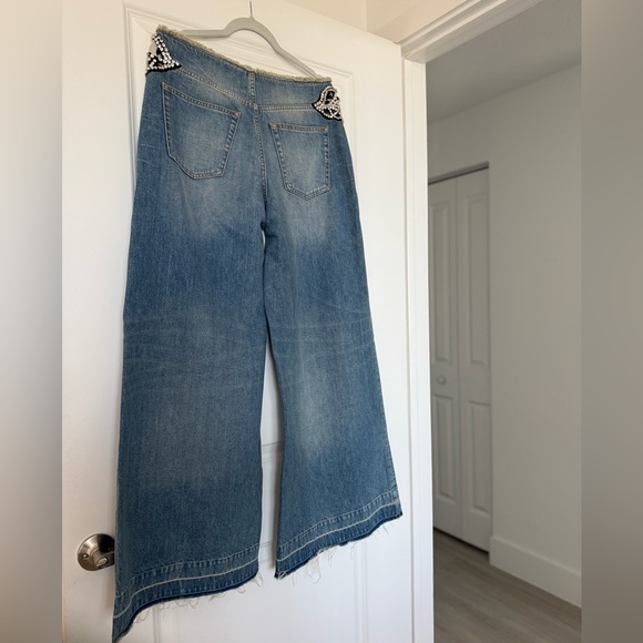 Like new Stella McCartney Diamanté Swirl Mid-Rise Wide Leg Jeans $2,600 29 - Picture 6 of 10